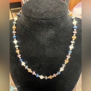 Beautiful tigers eye multi colored 8” necklace